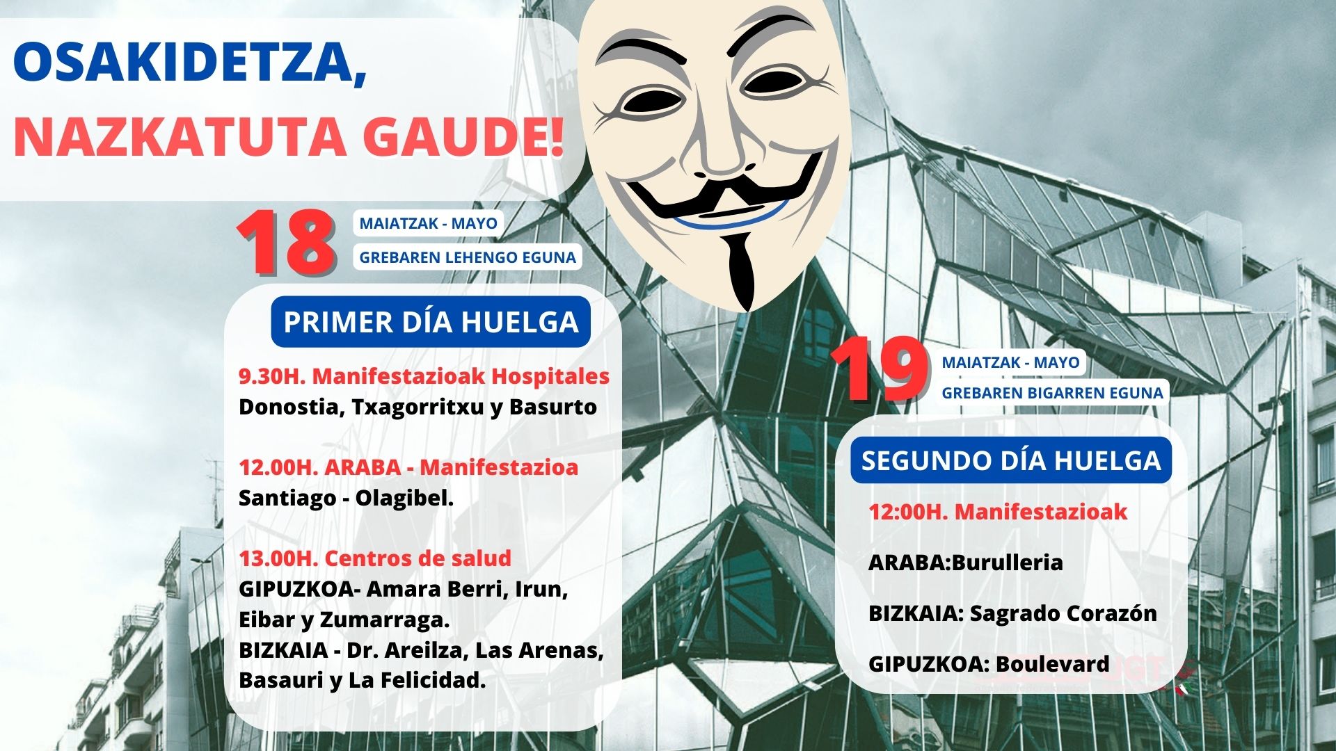 cartel movilizaciones huelga osakidetza