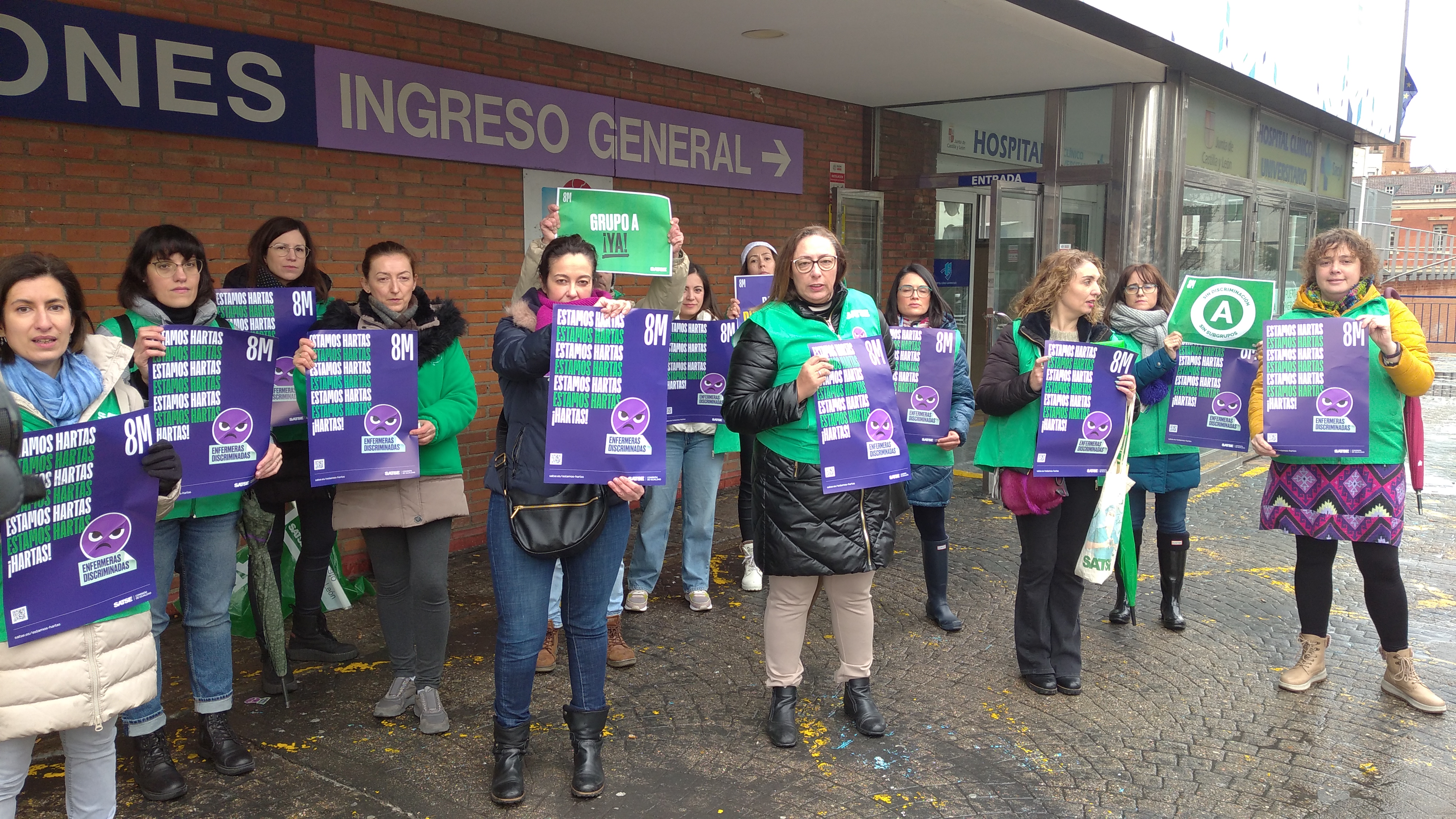 Concentración de SATSE Castilla y León en Hospital Clínico de Valladolid el 8 de Marzo