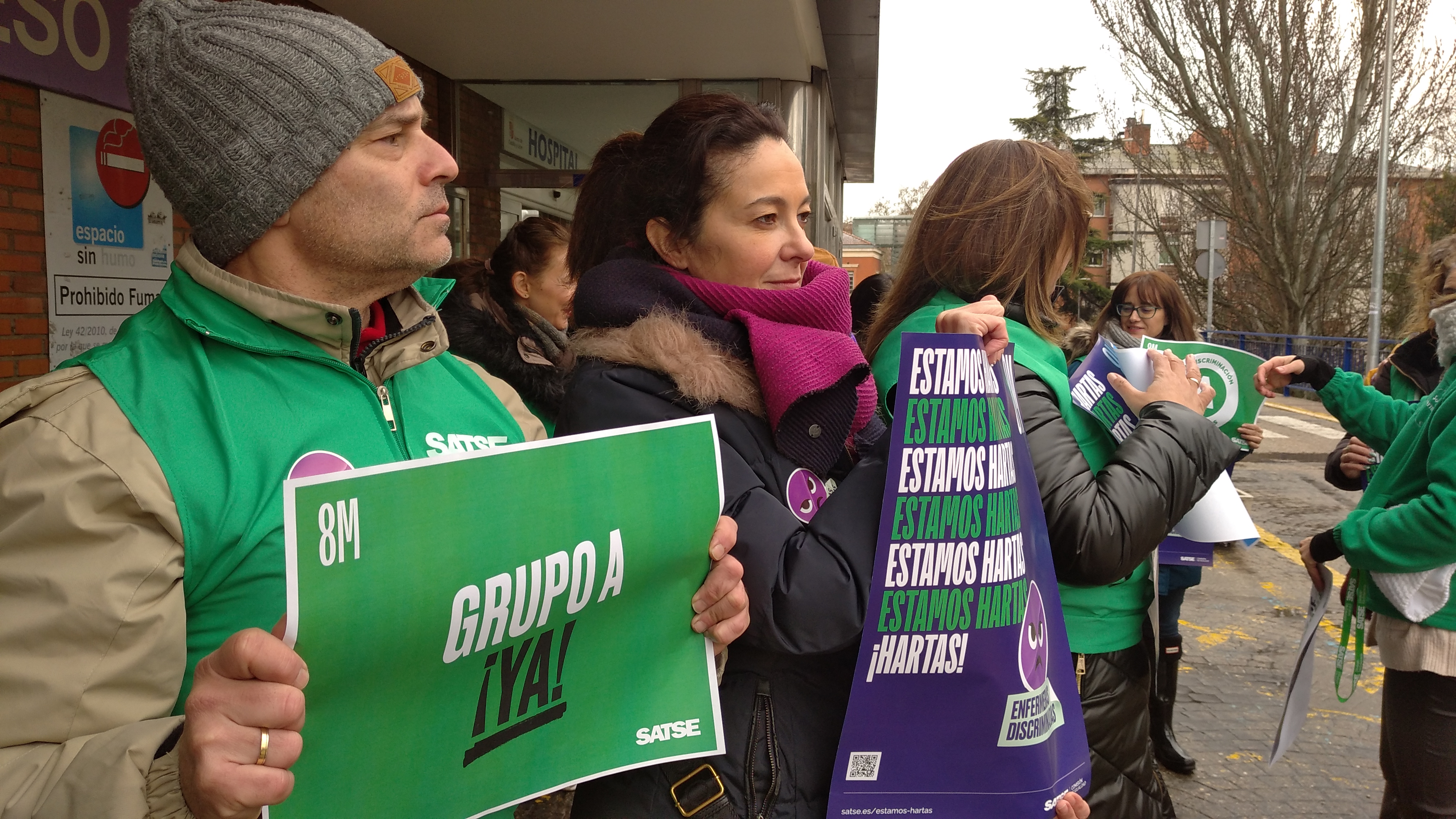 Concentración de SATSE Castilla y León en Hospital Clínico de Valladolid el 8 de Marzo